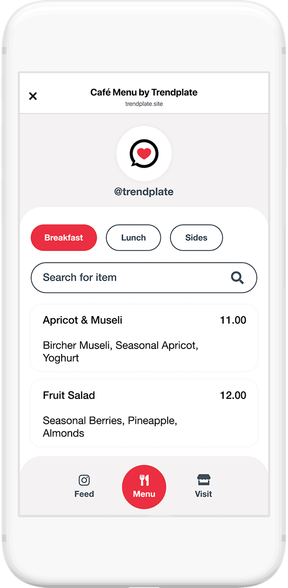 Easy to use searchable menu